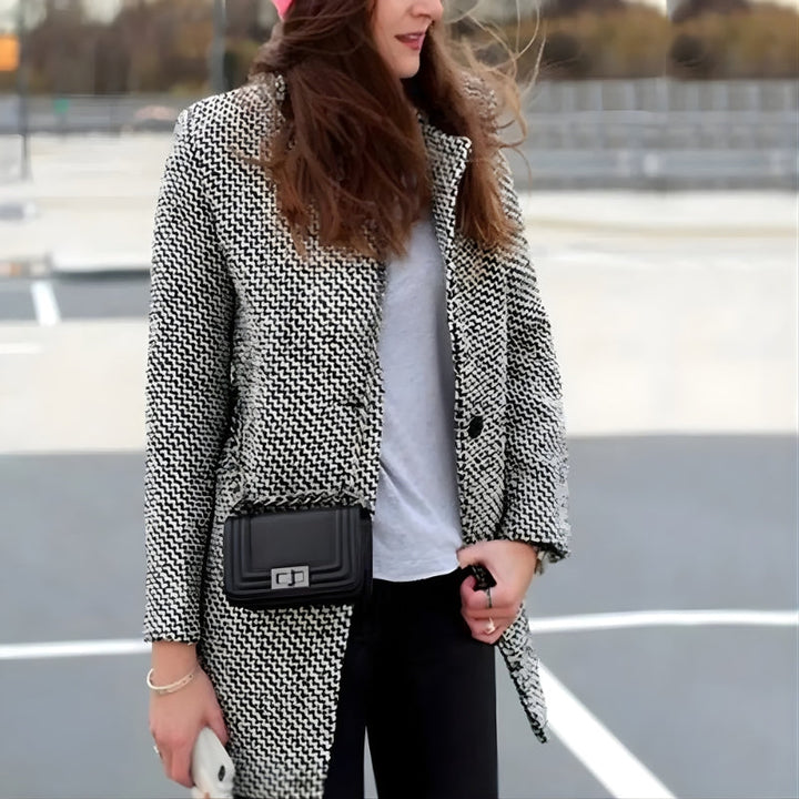 Long Sleeve Checked Jacket