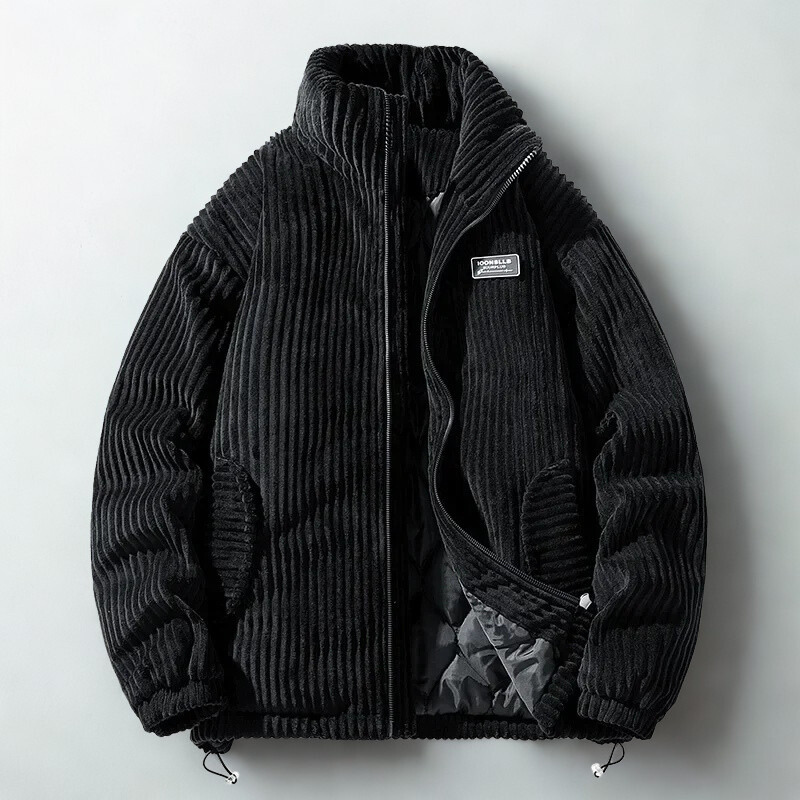Mens Quilted Knitted Ribbed Cuff Jacket