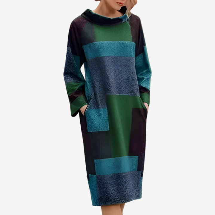 Womens Crew Neck Jumper Dress With Pockets