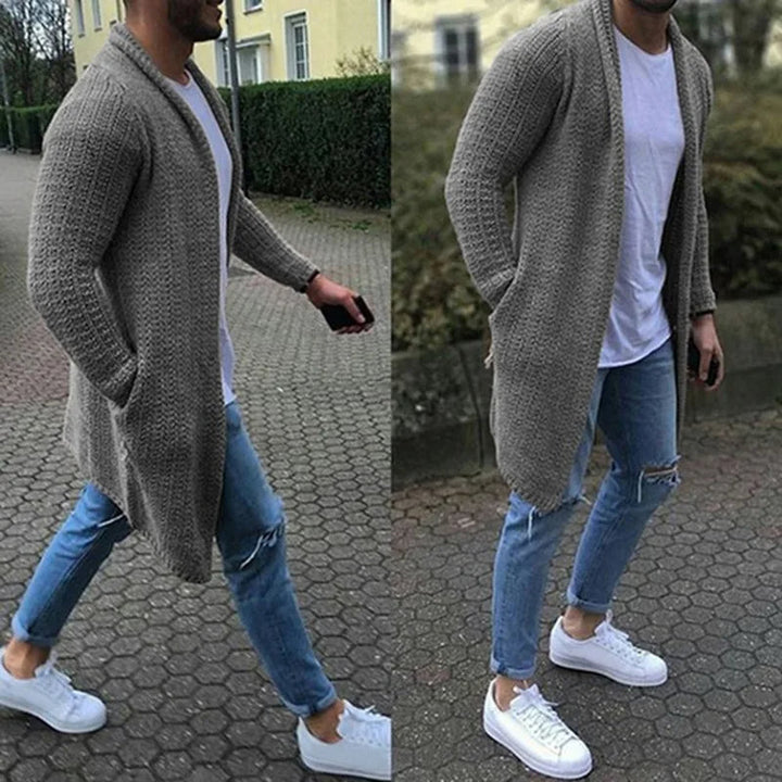 Mens Slim Fit Longline Knit Cardigan