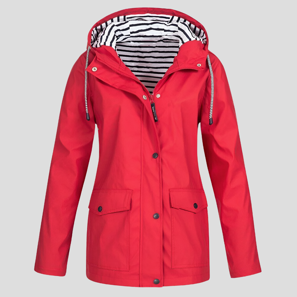 Womens Hooded Zip Front Water Resistant Jacket