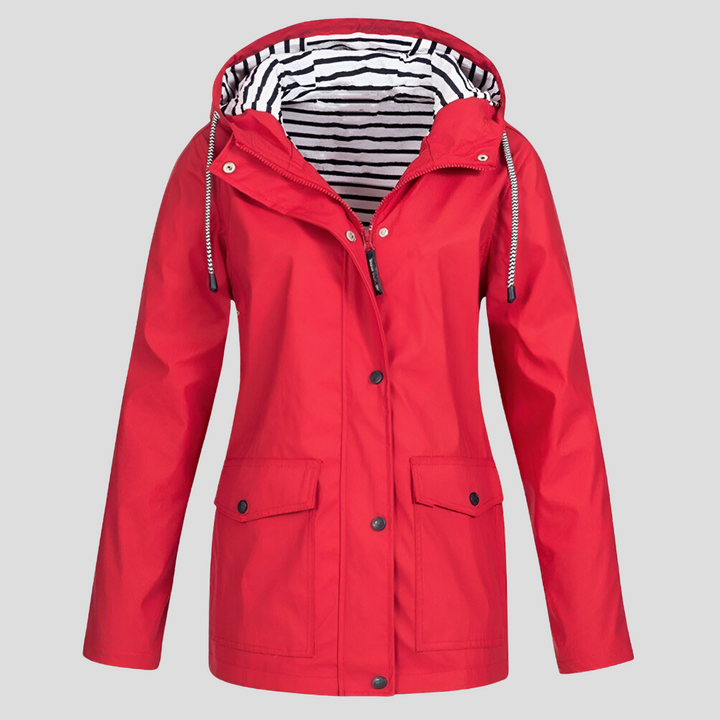Womens Hooded Zip Front Water Resistant Jacket