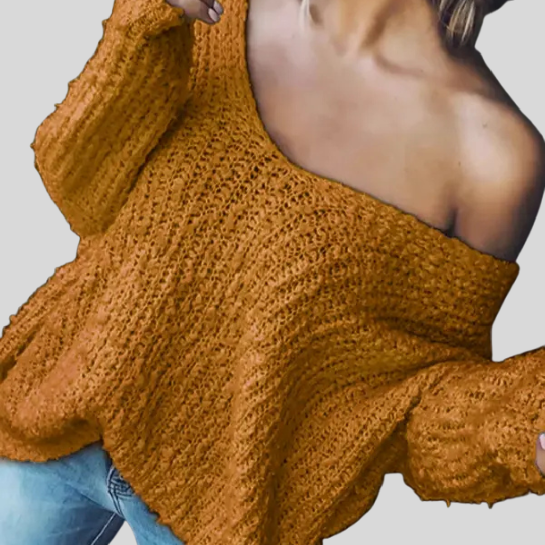 Womens Drop Shoulder Chunky Knit Jumper