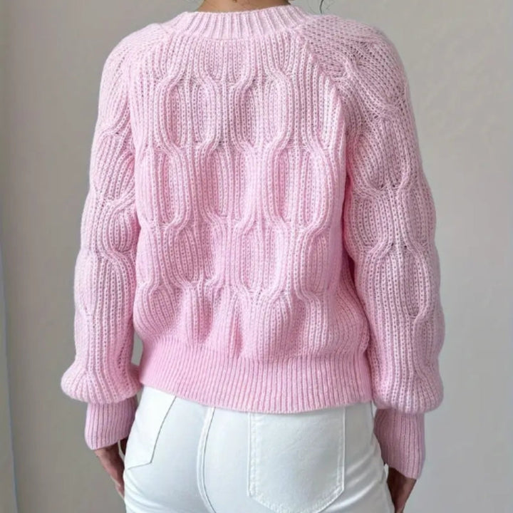Womens V Neck Bow Detail Knit Cardigan