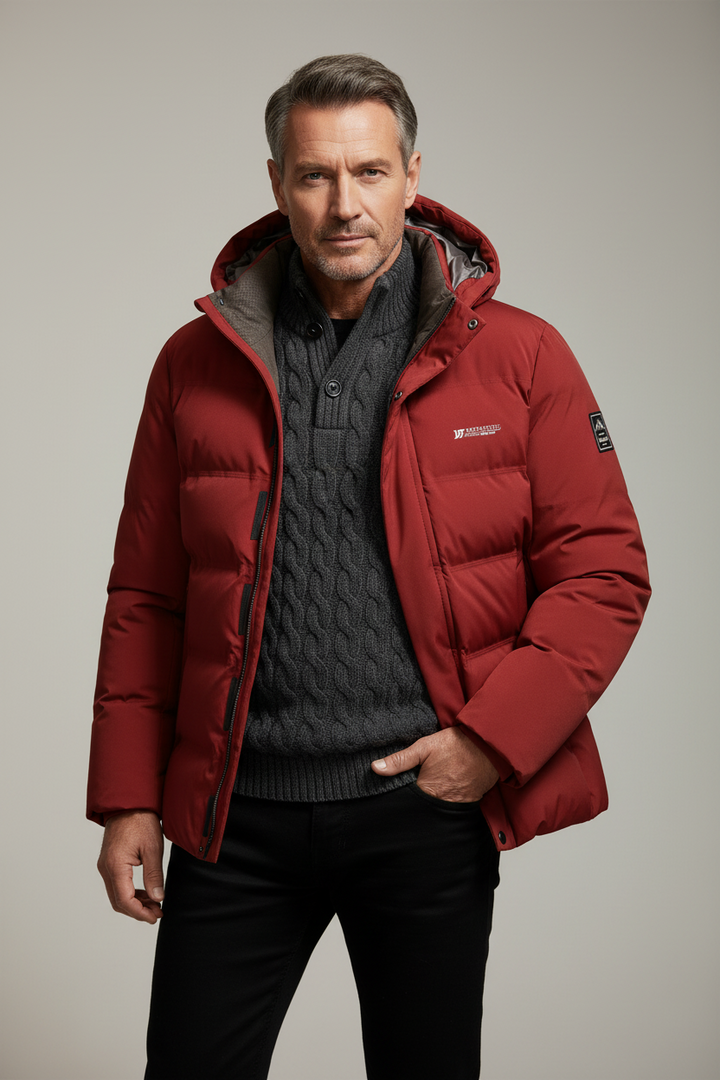 Mens Hooded Zip Front Parka
