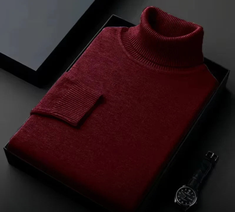 Mens Cashmere Knit Turtleneck Jumper