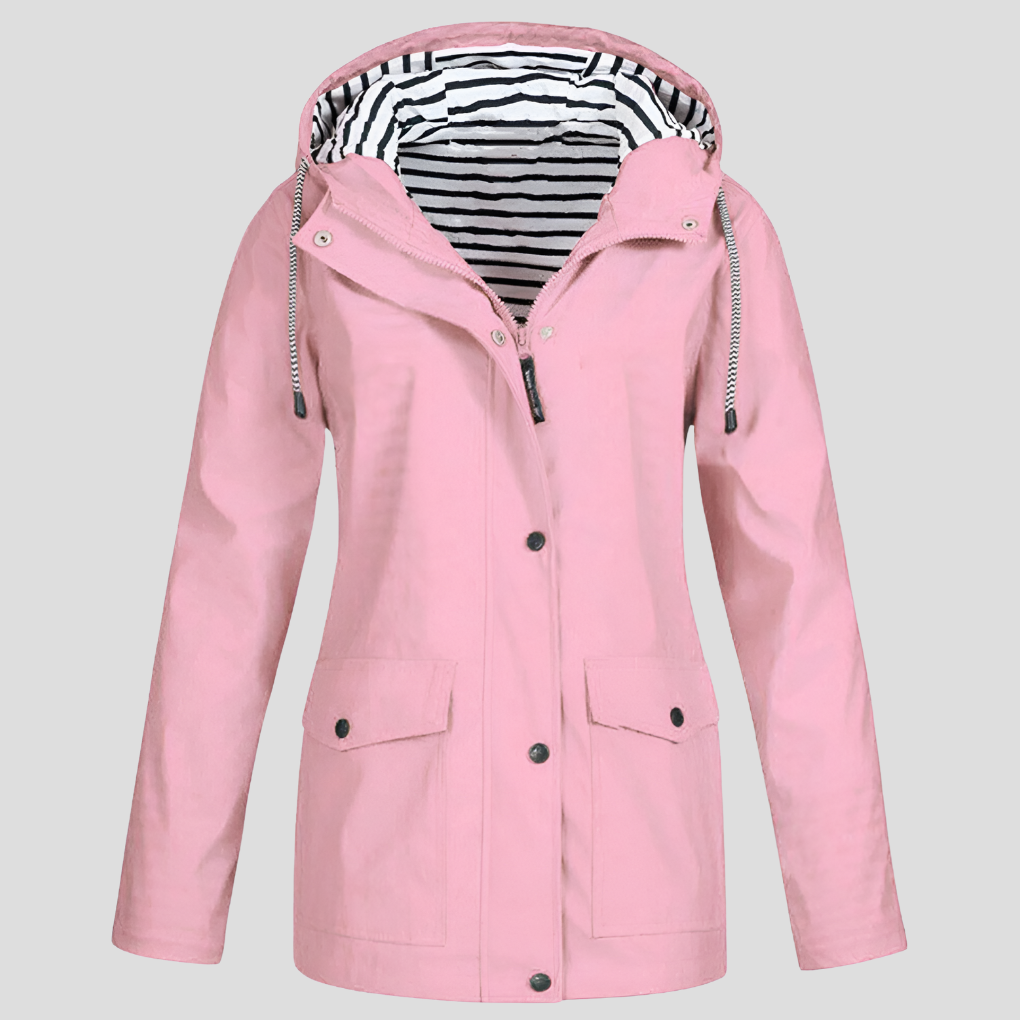 Womens Hooded Zip Front Water Resistant Jacket