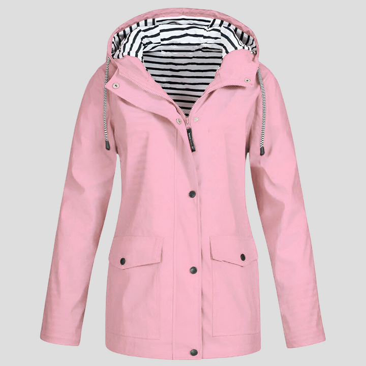 Womens Hooded Zip Front Water Resistant Jacket