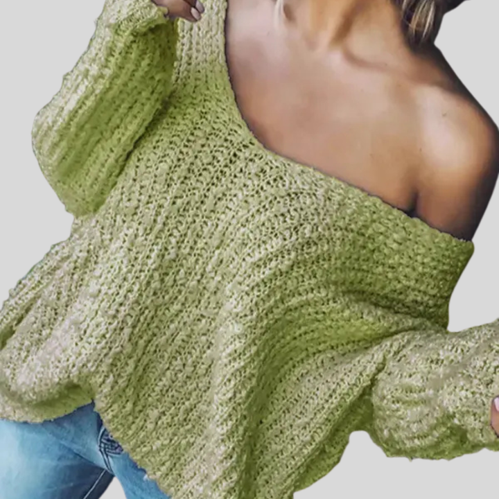 Womens Drop Shoulder Chunky Knit Jumper