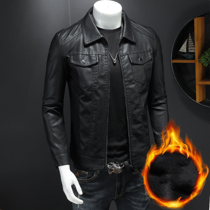 Mens Knitted Vintage Leather Jacket