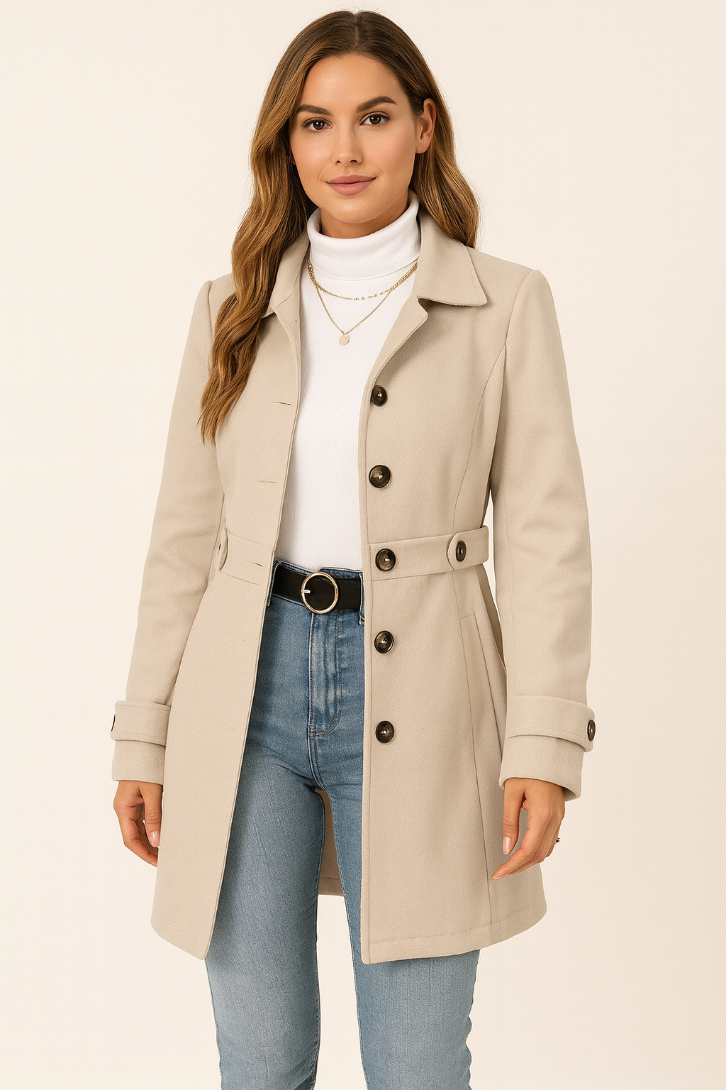 Womens Belted Trench Coat
