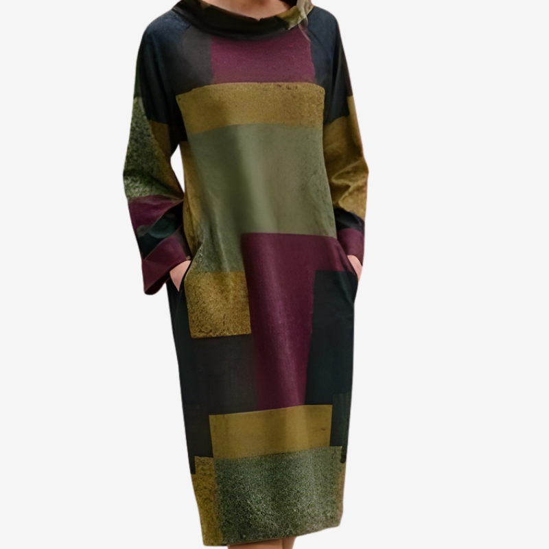Womens Crew Neck Jumper Dress With Pockets