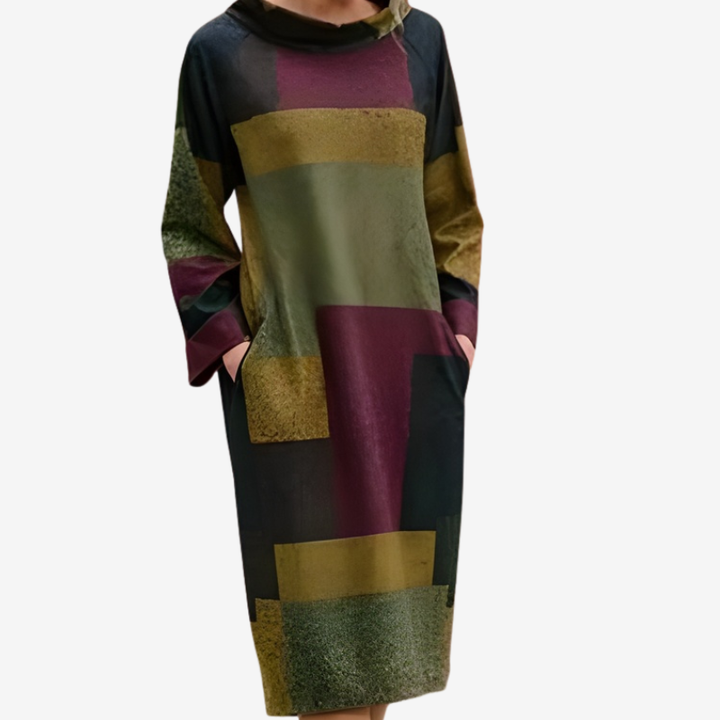 Womens Crew Neck Jumper Dress With Pockets