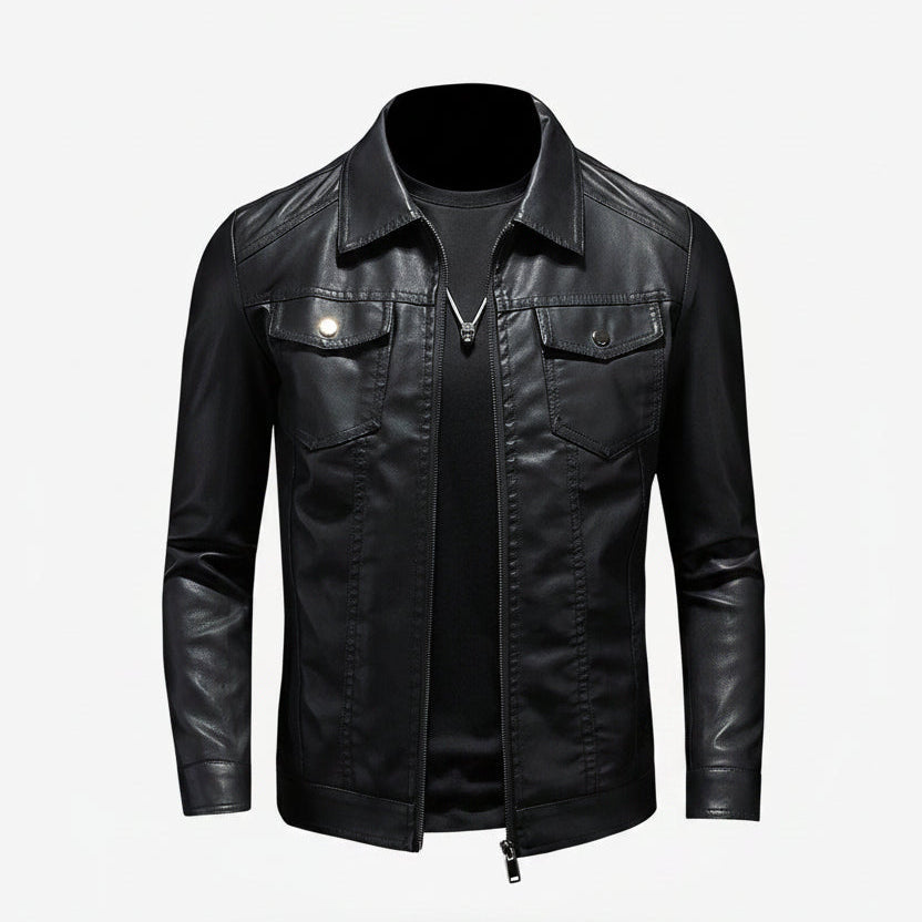 Mens Knitted Vintage Leather Jacket