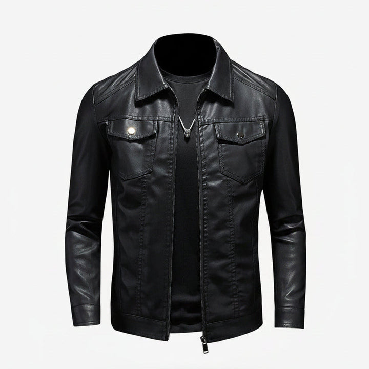 Mens Knitted Vintage Leather Jacket