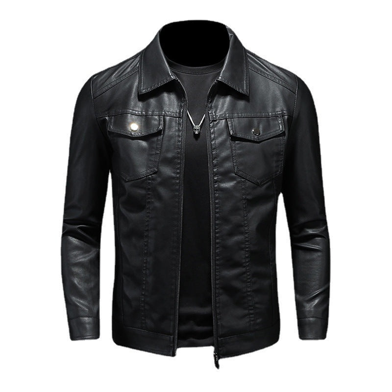 Mens Knitted Vintage Leather Jacket