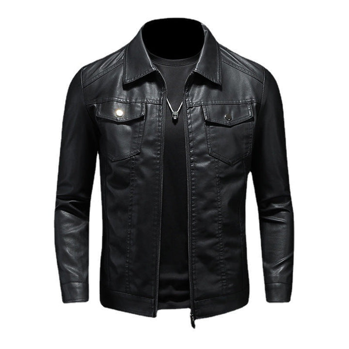 Mens Knitted Vintage Leather Jacket
