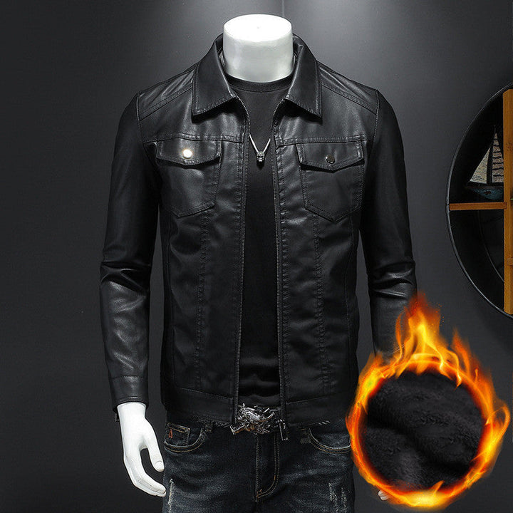 Mens Knitted Vintage Leather Jacket