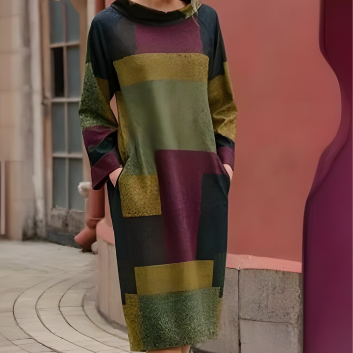 Womens Crew Neck Jumper Dress With Pockets