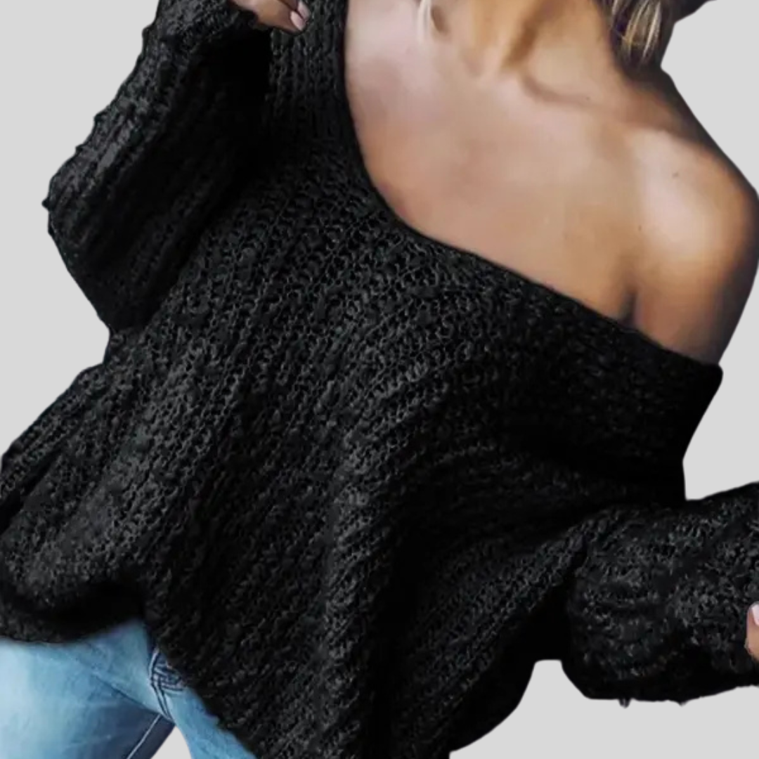 Womens Drop Shoulder Chunky Knit Jumper
