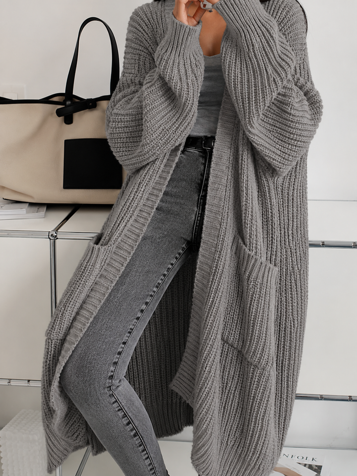Womens Oversized Long Chunky Knit Cardigan
