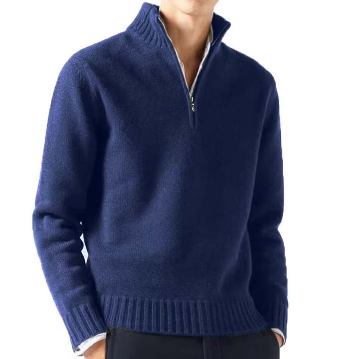 Mens Knitted Zip Front Everyday Sweater