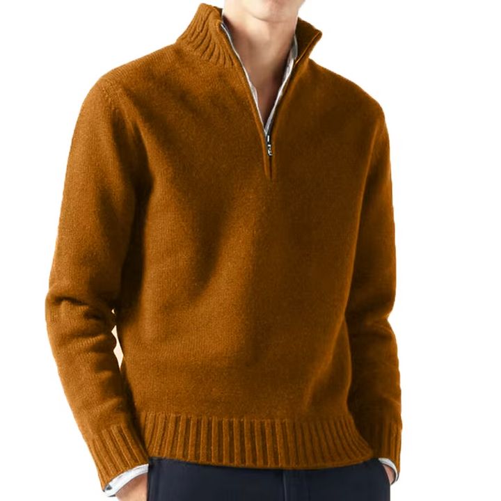 Mens Knitted Zip Front Everyday Sweater