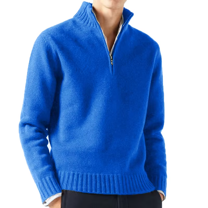 Mens Knitted Zip Front Everyday Sweater