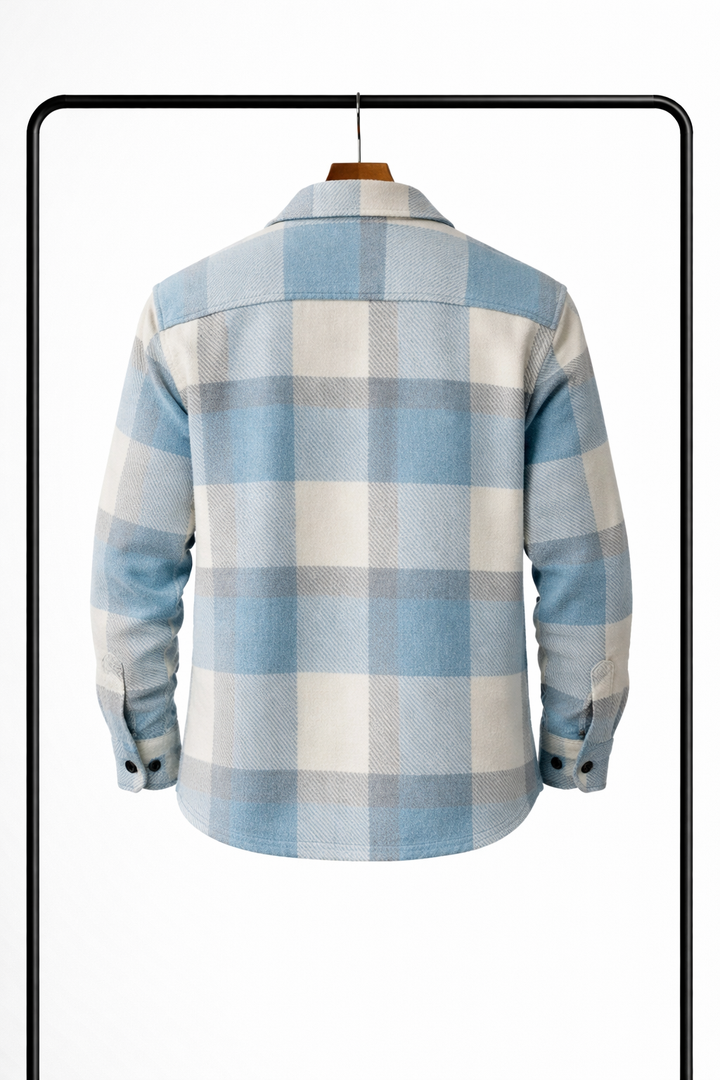 Mens Padded Checked Overshirt Jacket