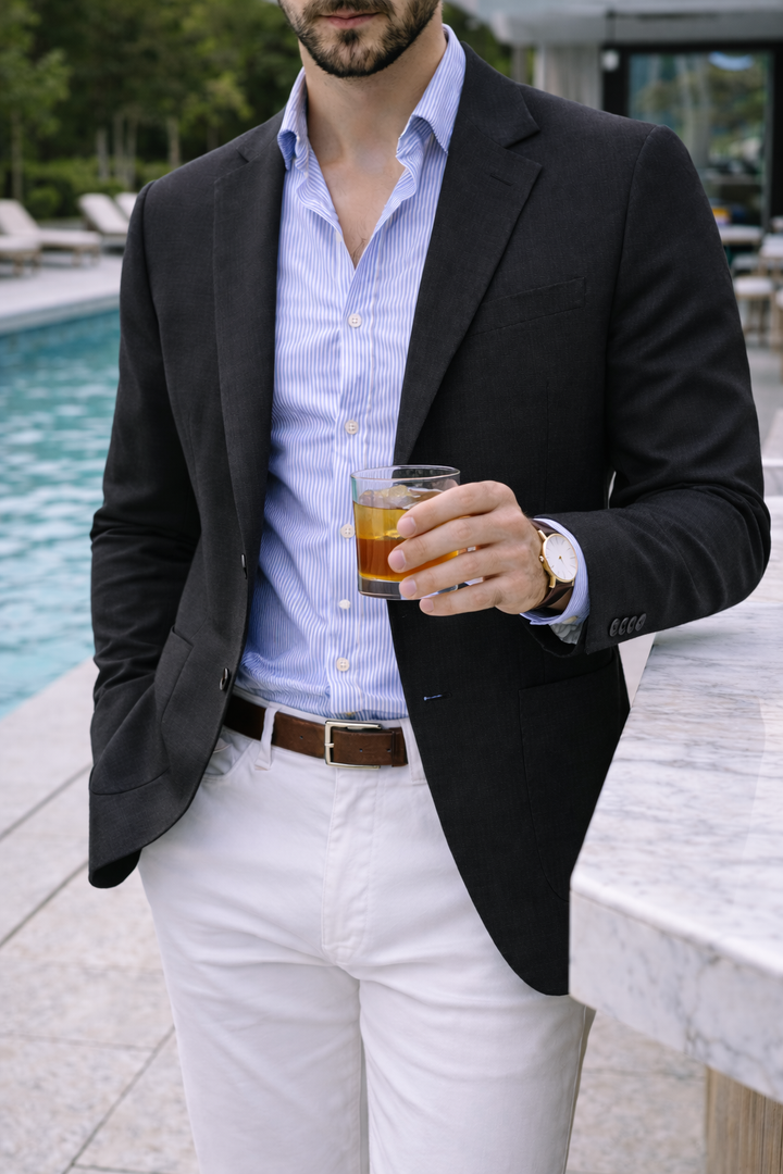 Mens Smart Casual Tailored Knit Blazer