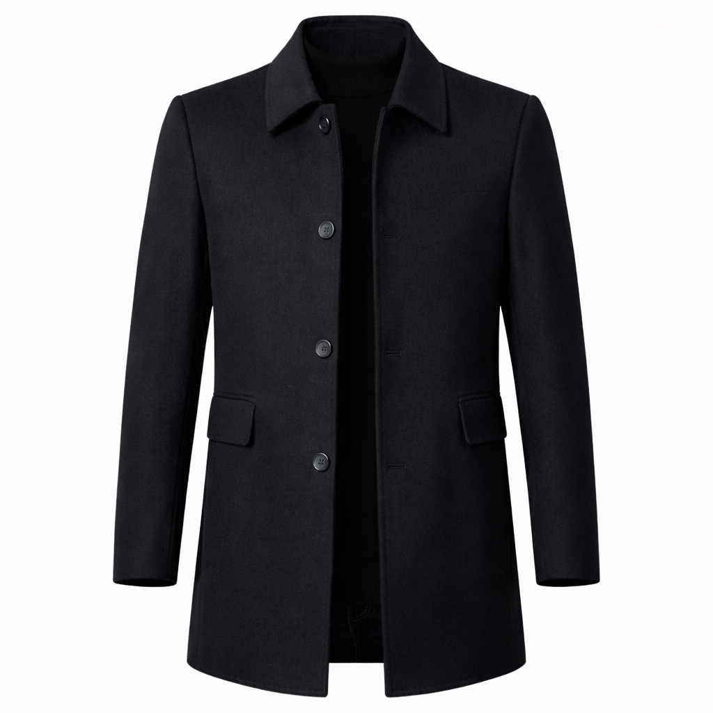 Mens Knitted Casual Ribbed Cuff Coat