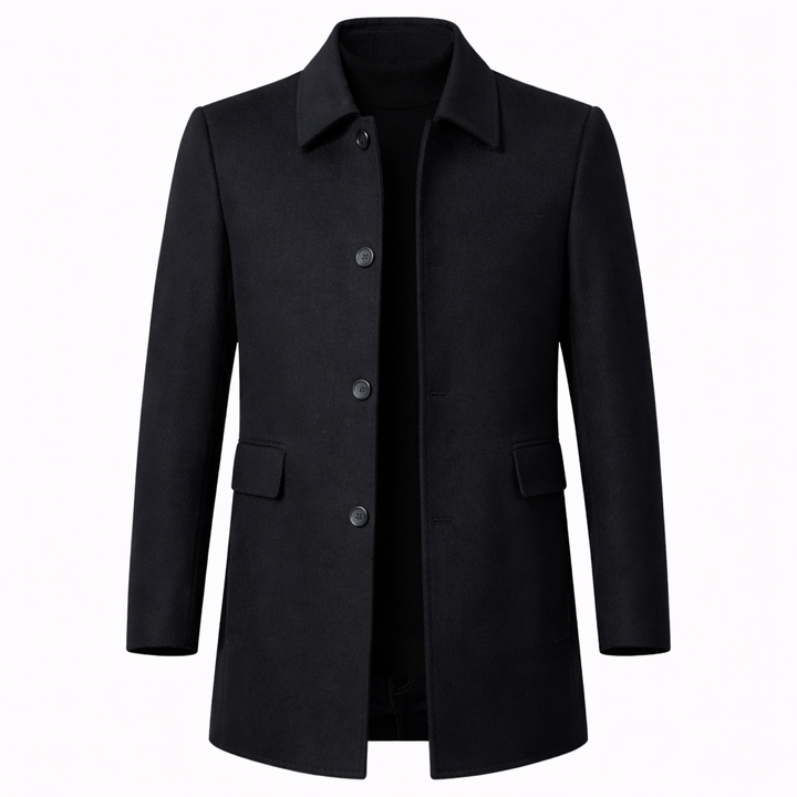 Mens Knitted Casual Ribbed Cuff Coat