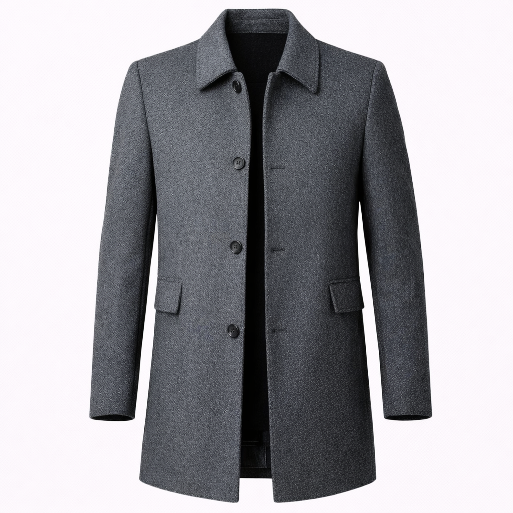 Mens Knitted Casual Ribbed Cuff Coat