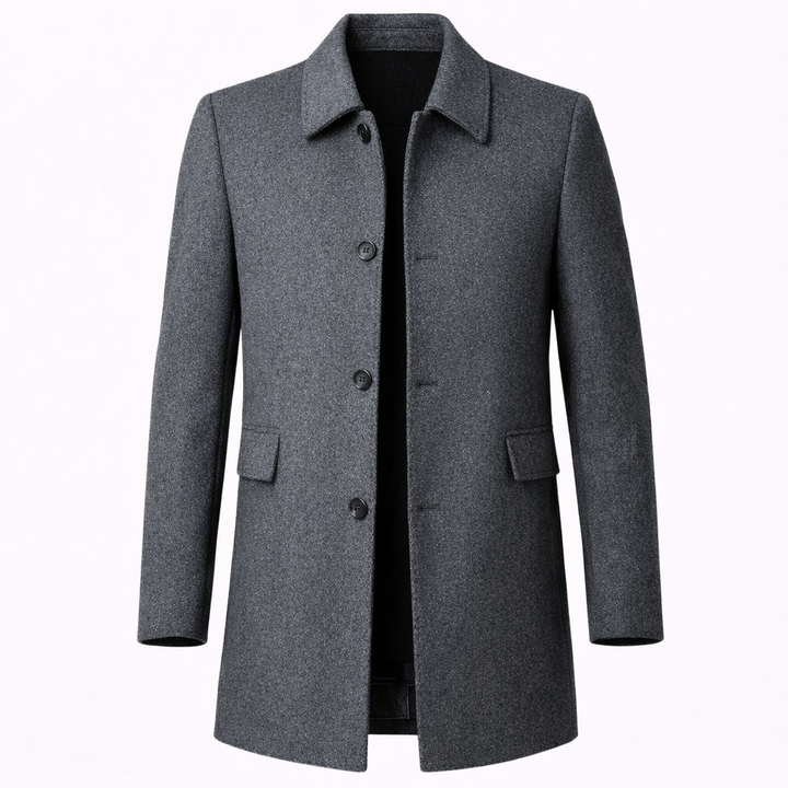 Mens Knitted Casual Ribbed Cuff Coat