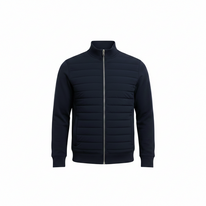 Mens Windproof Hybrid Quilted Zip Jacket