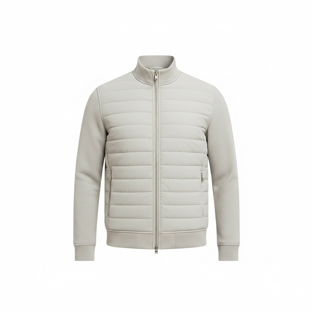 Mens Windproof Hybrid Quilted Zip Jacket