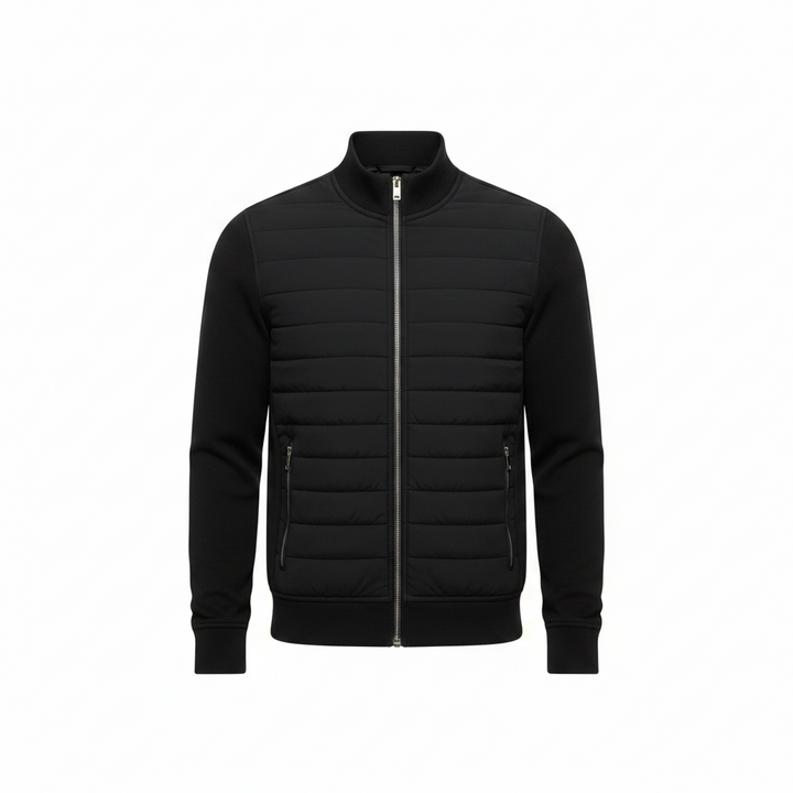 Mens Windproof Hybrid Quilted Zip Jacket