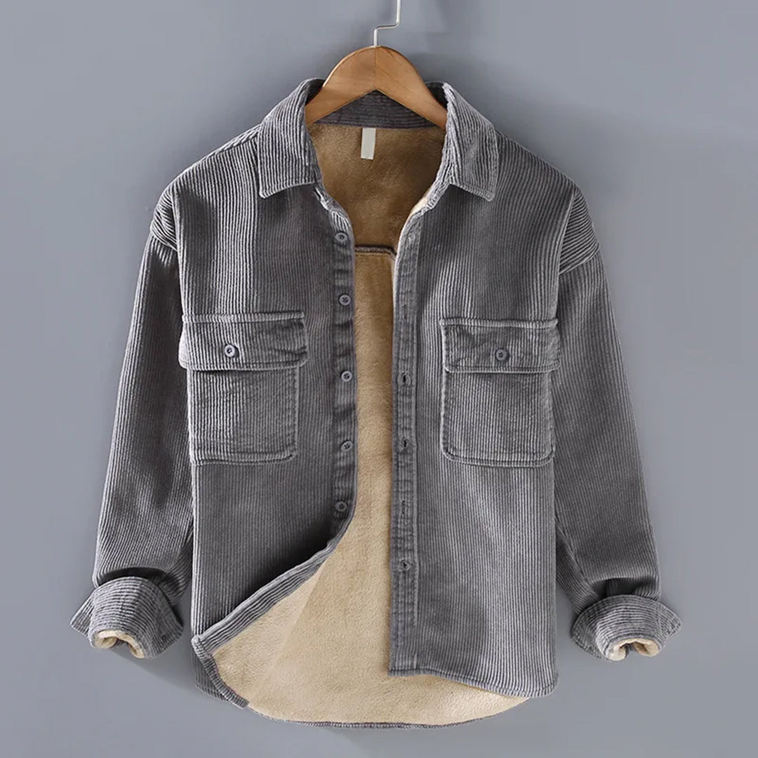 Mens Ribbed Cuff Everyday Relaxed Fit Fitted Jacket