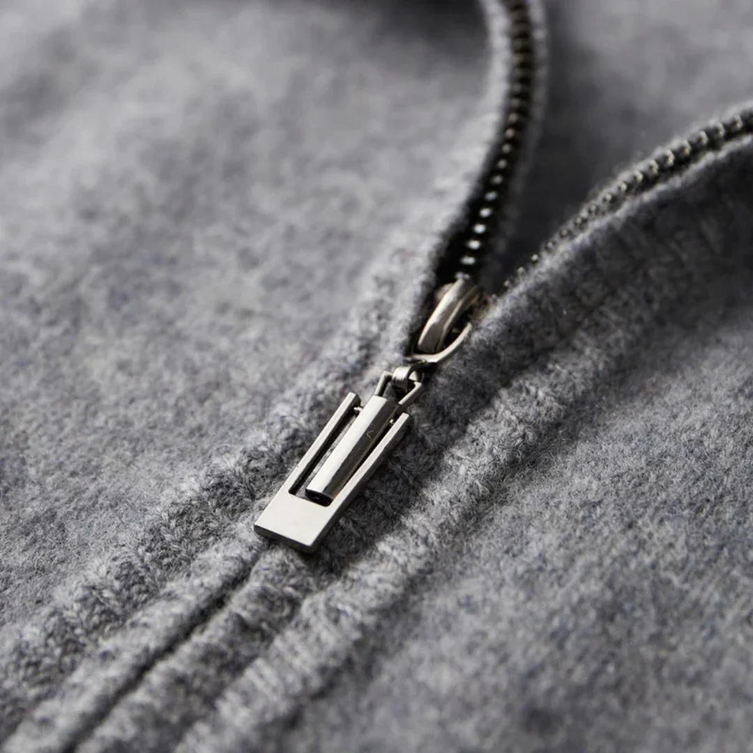 Mens Knitted Zip Front Casual Cardigan