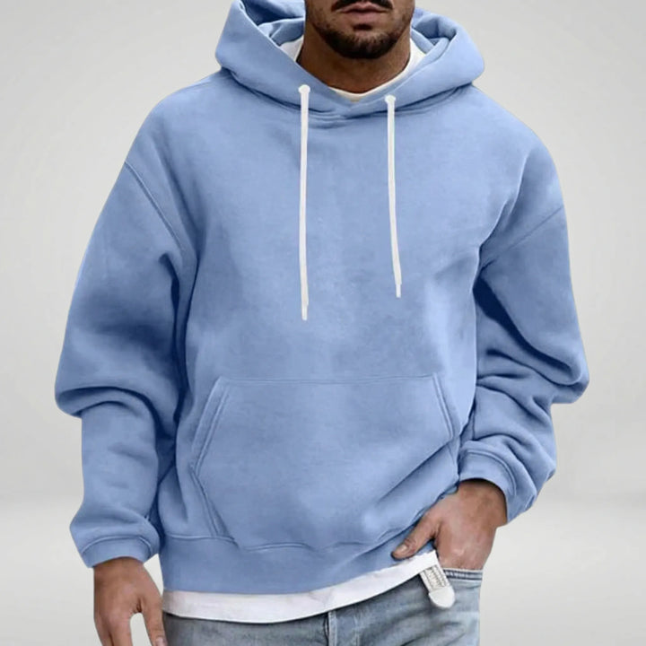 Mens Relaxed Drawstring Hoodie With Front Pocket