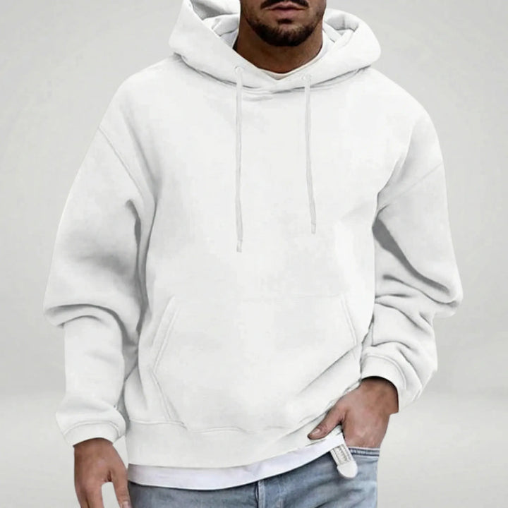 Mens Relaxed Drawstring Hoodie With Front Pocket