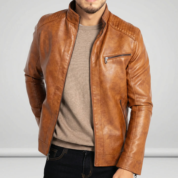 Mens Zip Front Ribbed Cuff Everyday Jacket