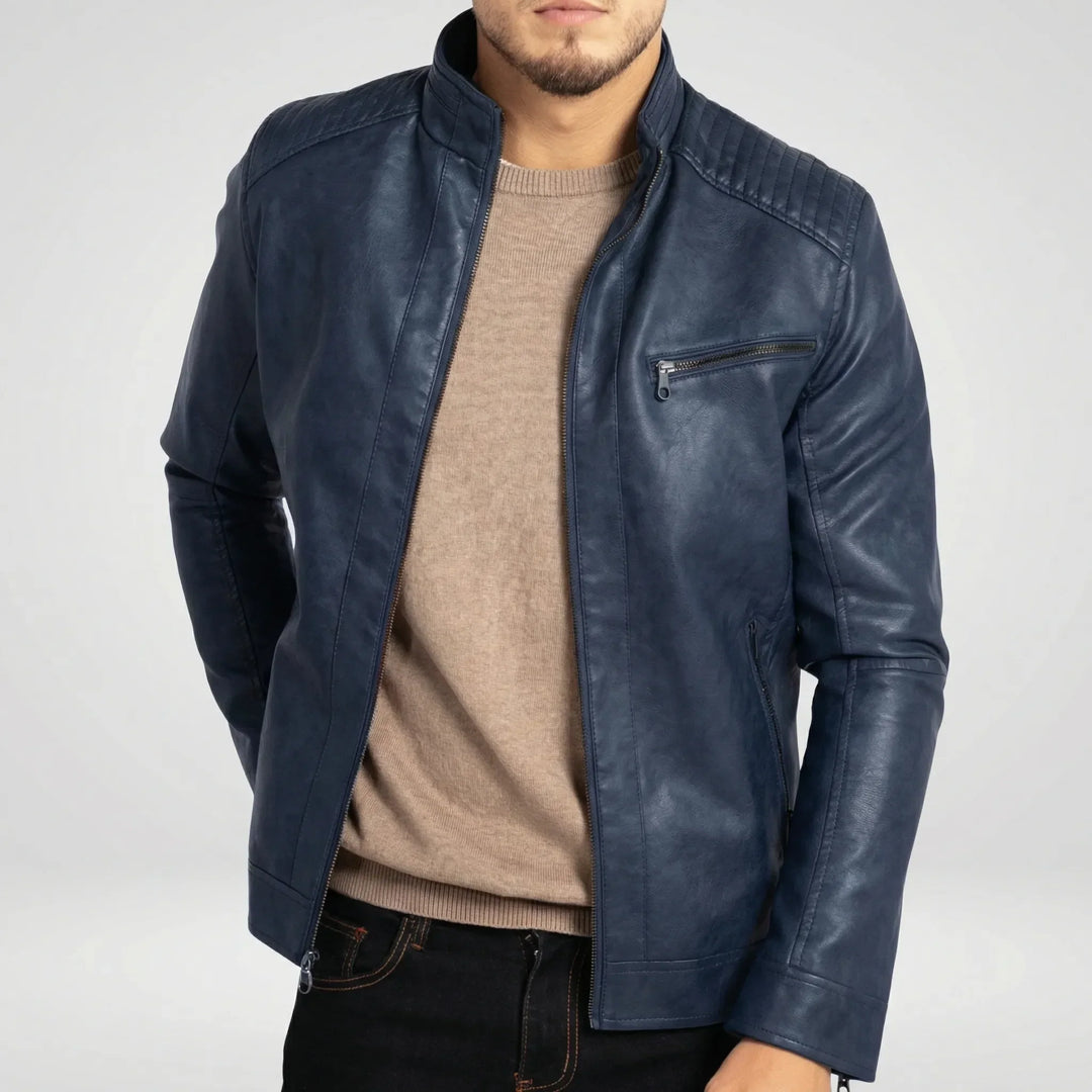 Mens Zip Front Ribbed Cuff Everyday Jacket