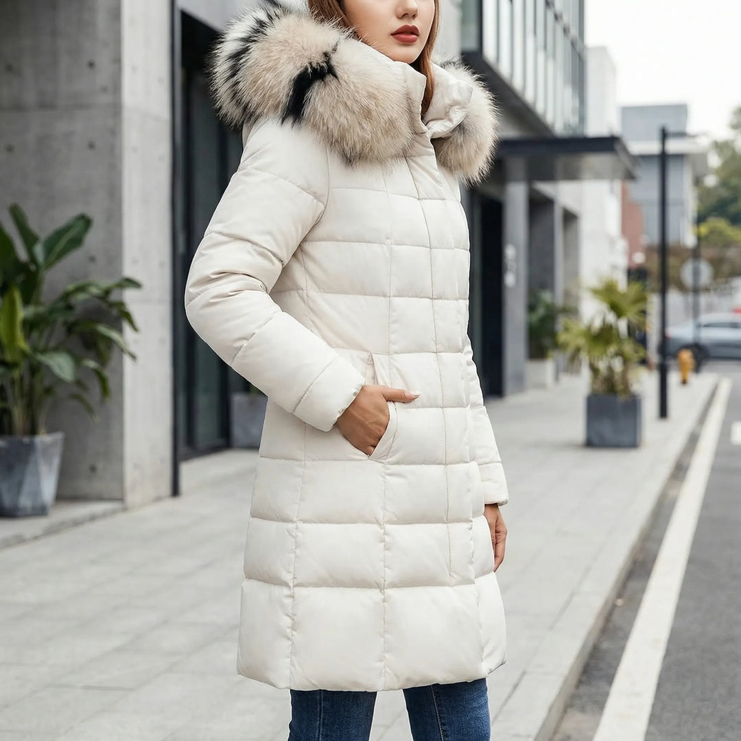 Hooded Knitted Quilted Coat