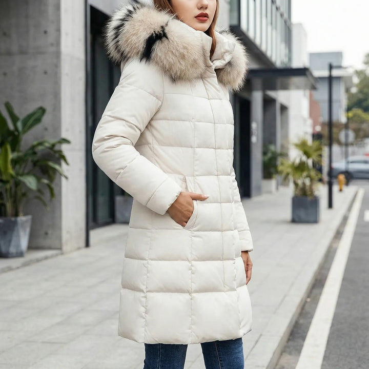 Hooded Knitted Quilted Coat