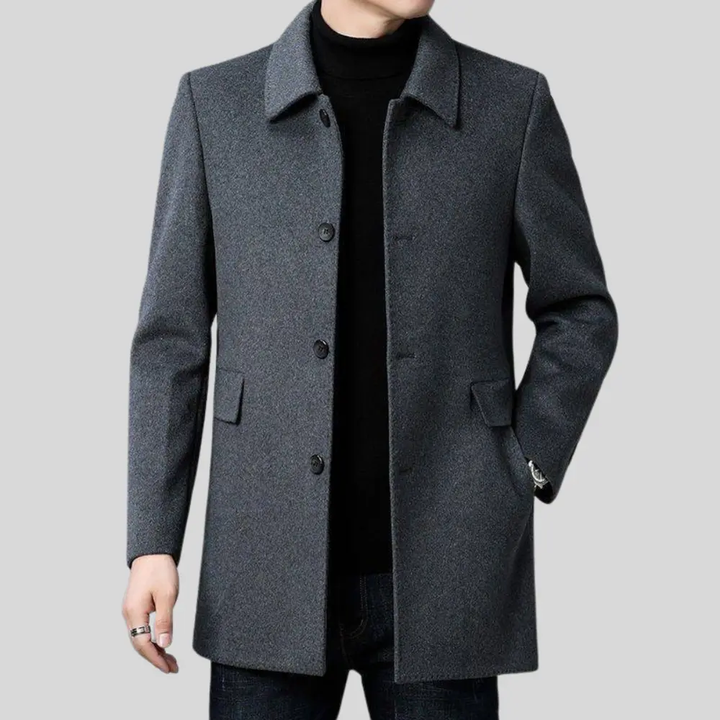 Mens Knitted Casual Ribbed Cuff Coat