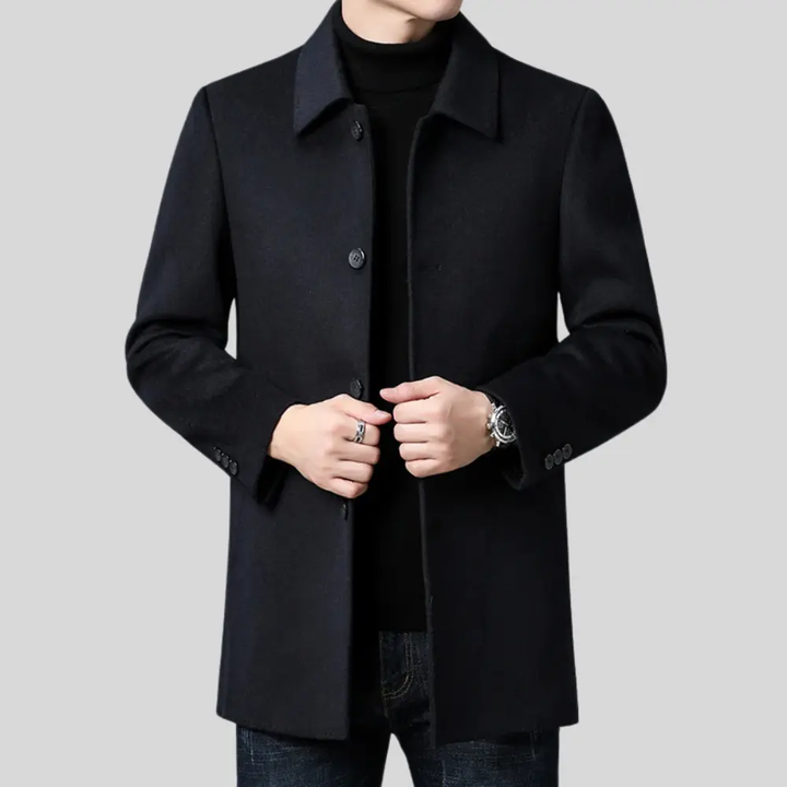 Mens Knitted Casual Ribbed Cuff Coat