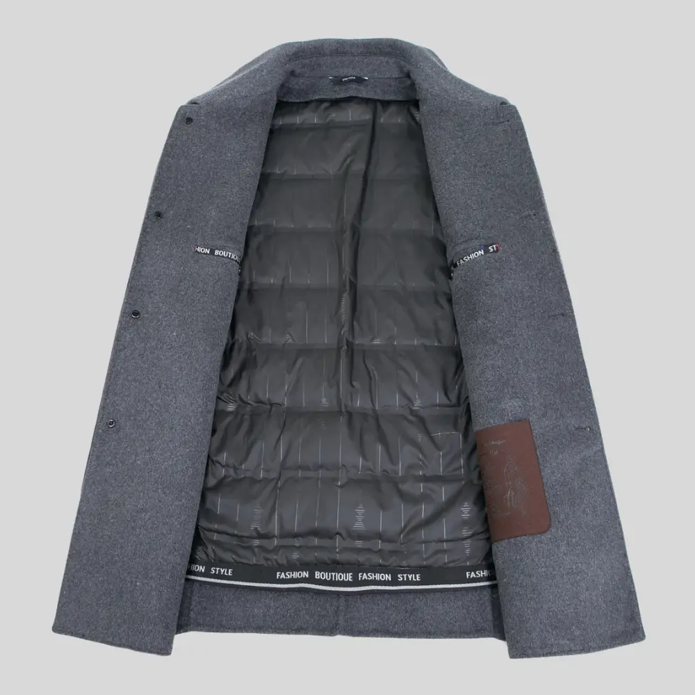 Mens Knitted Casual Ribbed Cuff Coat