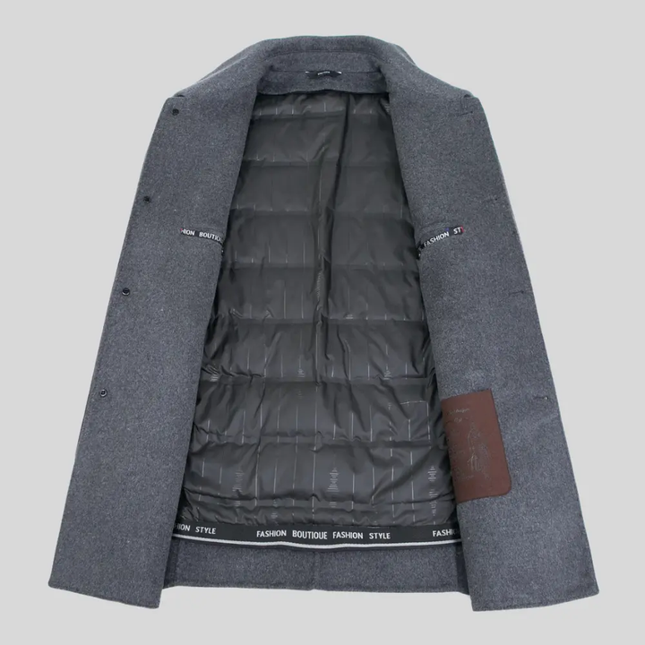 Mens Knitted Casual Ribbed Cuff Coat