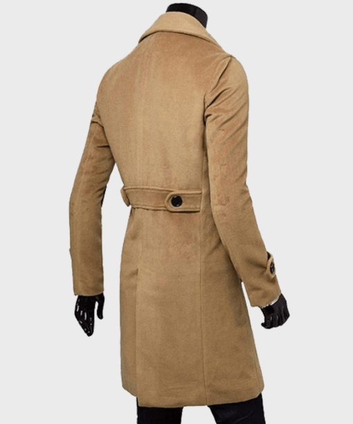 Mens Relaxed Fit Classic Ribbed Cuff Coat